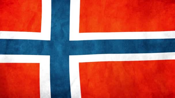 挪威国旗在风中飘扬 — 图库视频影像