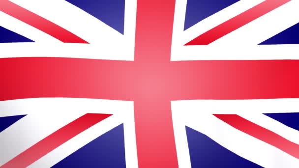 United Kingdom Flag Waving Wind — Stock Video