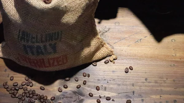 Coffee beans in sack Good storage.