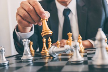İşadamı liderlik iskambil satranç ve düşünme strateji planlamak kazasında devirmek hakkında karşı takım ve geliştirme çözümlemek için başarılı Corporate.