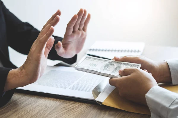 Konsep Suap Dan Korupsi Pebisnis Menolak Dan Tidak Menerima Uang — Stok Foto