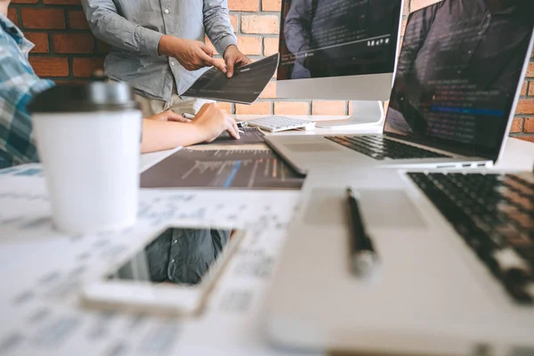 Tým Professional Developer programátor spolupráce schůzky — Stock fotografie