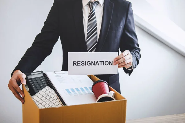 Businessman prepared will being sending resignation letter to co