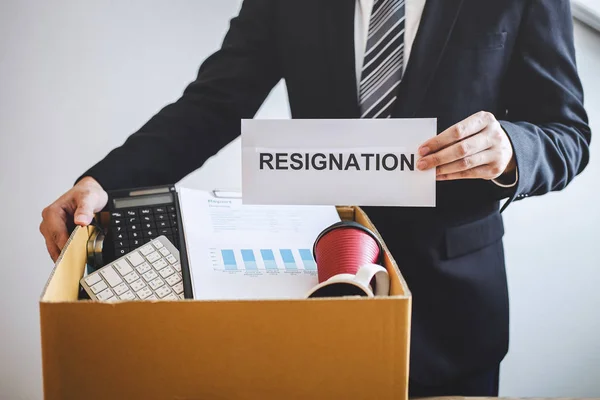 Businessman prepared will being sending resignation letter to co