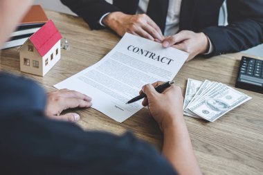 Emlakçı broker ulaşmak sözleşme formu için istemci agreem imzalama