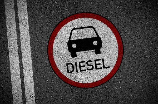 Prohibición Del Diesel Manupilación Del Diesel Alemania —  Fotos de Stock