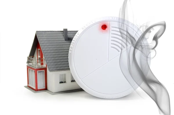 Smoke Detector House Flames — Stock Photo, Image