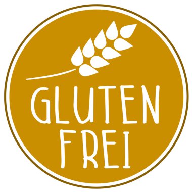 Glutensiz - glutenfrei için Almanca kelime ile illüstrasyon simge