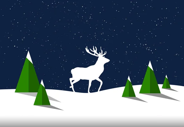 Illustration Reindeer Moose Sunset Night Sky — Stock Photo, Image