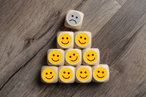 Emoticons on a keyboard, happy, unhappy