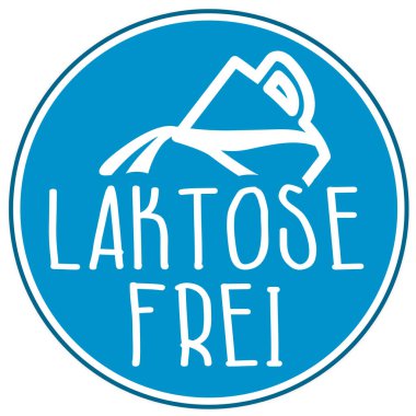 Laktoz ücretsiz - laktosefrei için Almanca kelime ile illüstrasyon simge