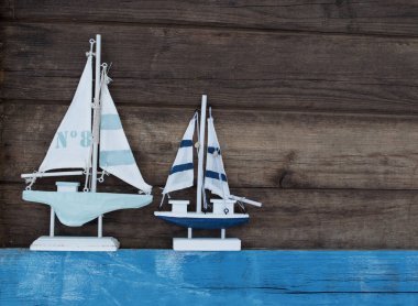 Balık ağı mavi drift Wood kabukları, deniz yıldızı, yelkenli gemi, deniz dekorasyon