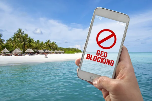 Bir el geoblocking ile Smartphone