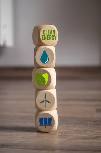 Dices Yenilenebilir Temiz Enerji Ile Cubes — Stok fotoğraf