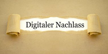 Kağıt iş dijital miras - digitaler Nachlass Erbe Almanca kelime ile