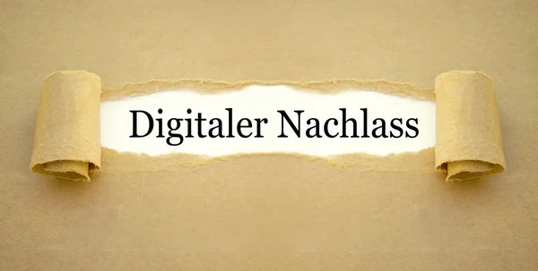Paper work with the german word for digital heritage - digitaler Nachlass Erbe
