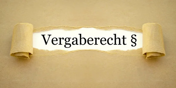 Паперової Роботи Німецьке Слово Закупівлі Закону Vergaberecht — стокове фото