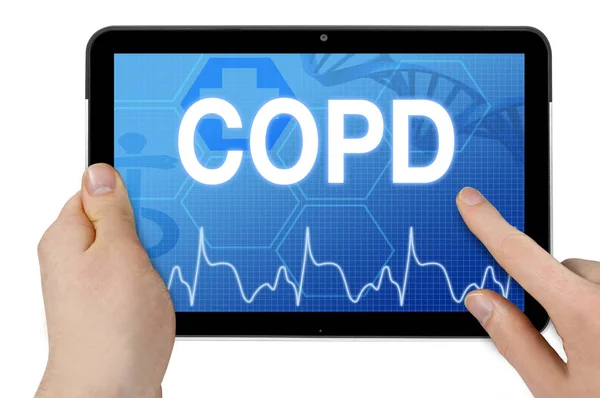 Планшетний Комп Ютер Діагнозами Copd — стокове фото