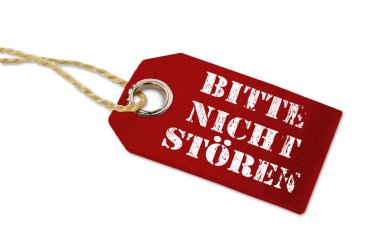 Ahşap asmak etiketi ile Alman sözler için lütfen rahatsız etmeyin - bitte nicht stren