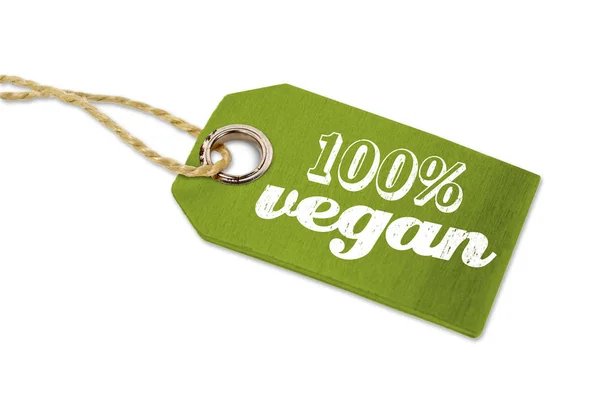 Wooden Hang Tags Vegan Bio Veggie Organic — Stock Photo, Image