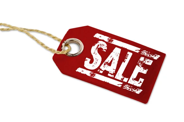 Wooden red hang tag with SALE