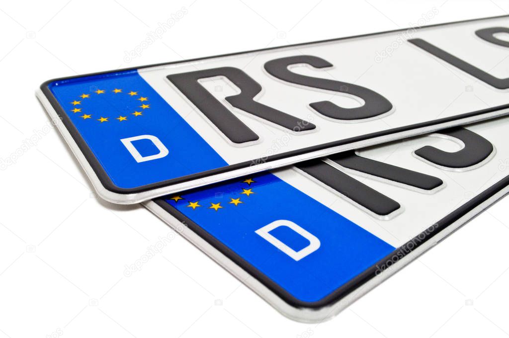 German licence plate with a purchase contract