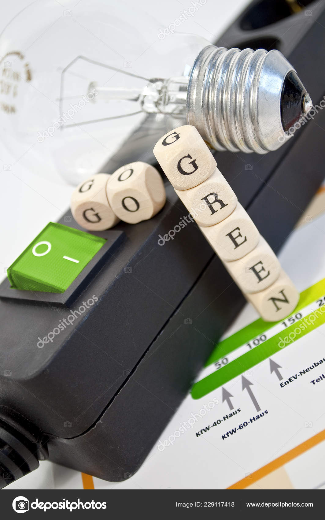 Plug Bar Tree Light Bulb Cubes Green Stock Photo C Stockwerk