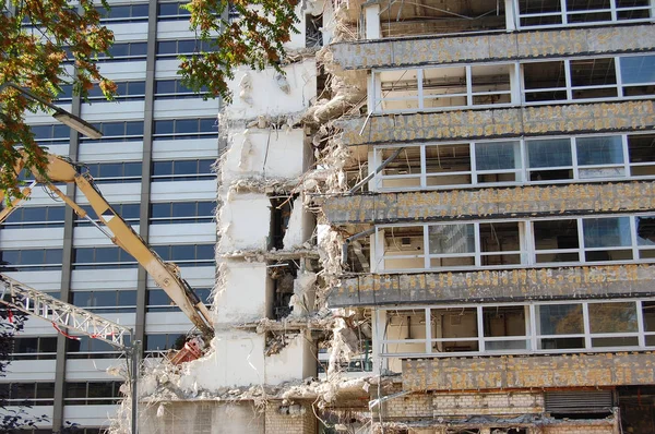 Demolição Casa Uma Cidade — Fotografia de Stock