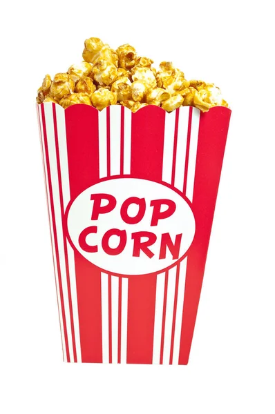 Frisches Karamell Popcorn Mit Gläsern — Stockfoto