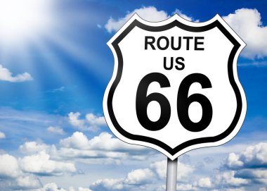 Yol işareti rota 66 ile