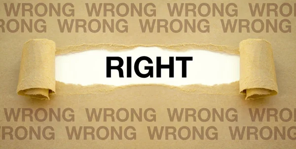 Paper work with right and wrong