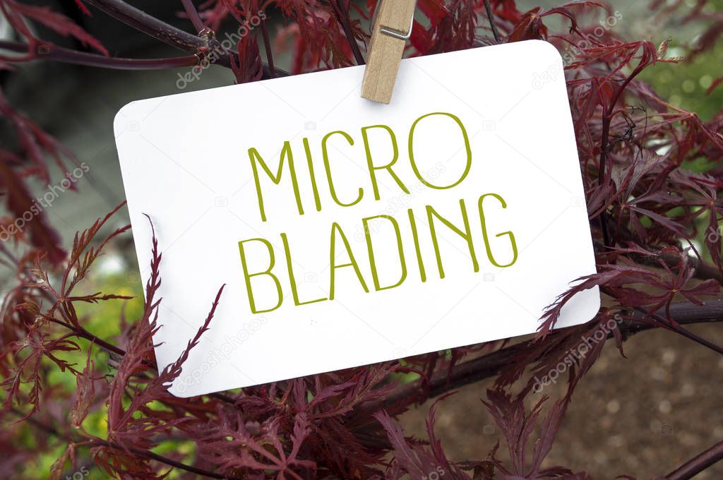 Red japanese maple with card microblading