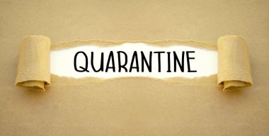 Kağıt işi ile kelime karantina
