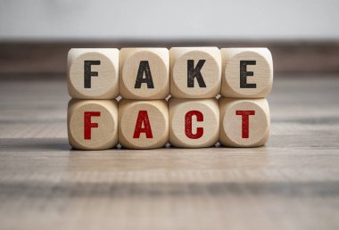 Cubes and Dices Fake News Fake Post Fact clipart