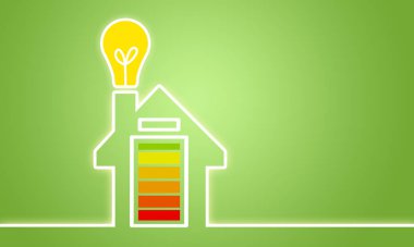 Ampul ile yenilenebilir enerji ve enerji depolama cihazı ile İllüstrasyon