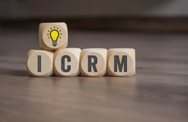 Kuber Och Tärningar Med Icrm Customer Relations Hip Management — Stockfoto