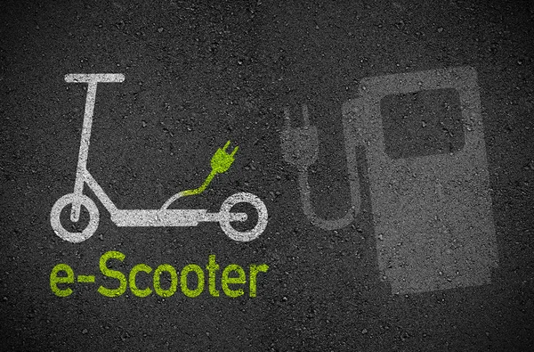 E mobilite scooter taşıma ile İllüstrasyon