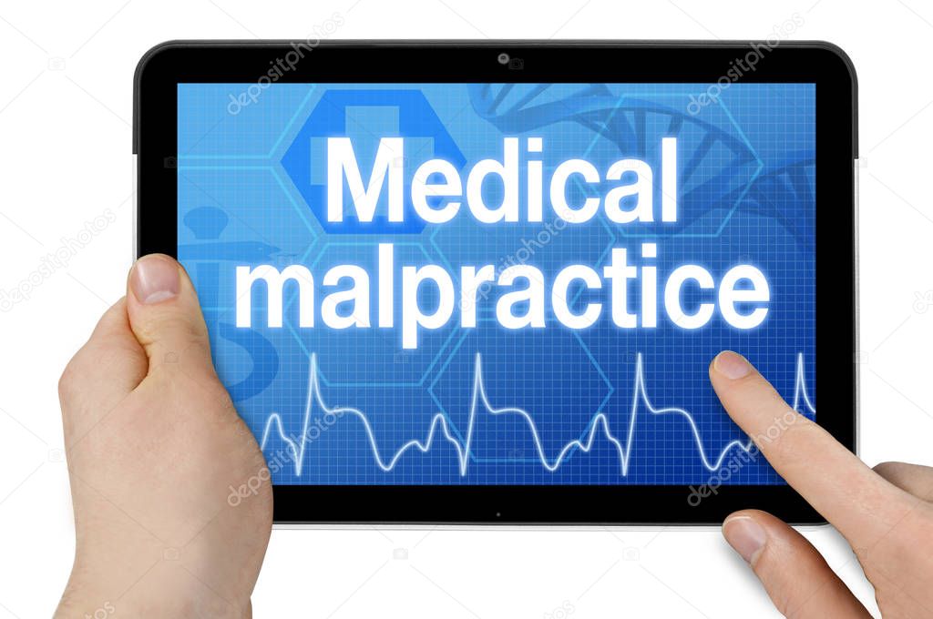 Touchscreen with medical interface and term medical malpractice