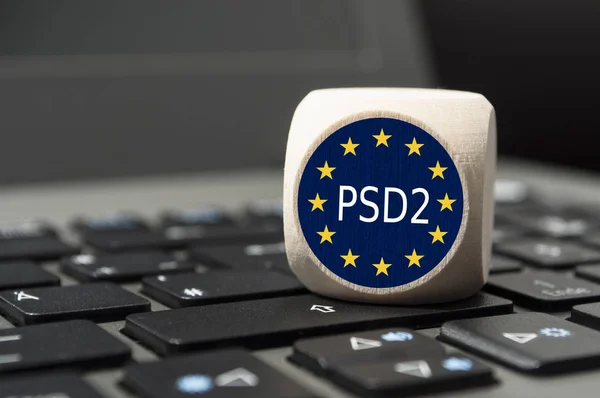 Cube Dice Psd2 Payment Services Directive2 — Stock Photo, Image