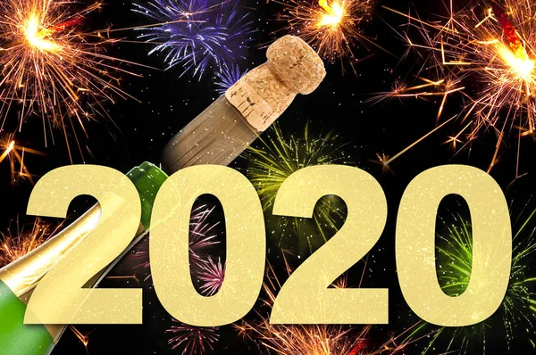 배경에 2020 클로버와 청소기와 스파클러 — 스톡 사진