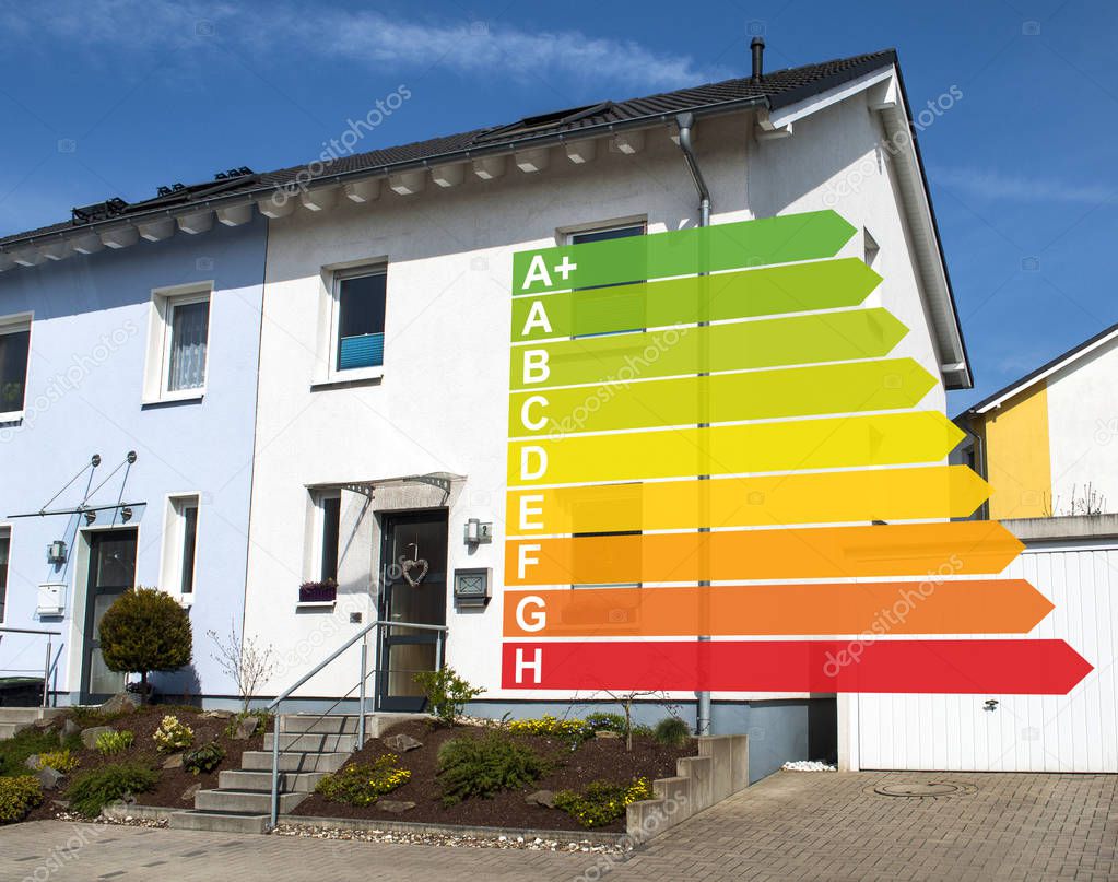 House with energy efficiency classes