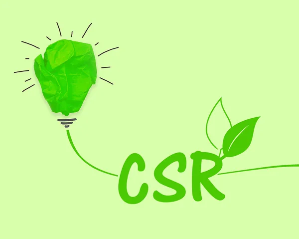 Bombilla Luz Del Libro Verde Con Acrónimo Rse Responsabilidad Social — Foto de Stock