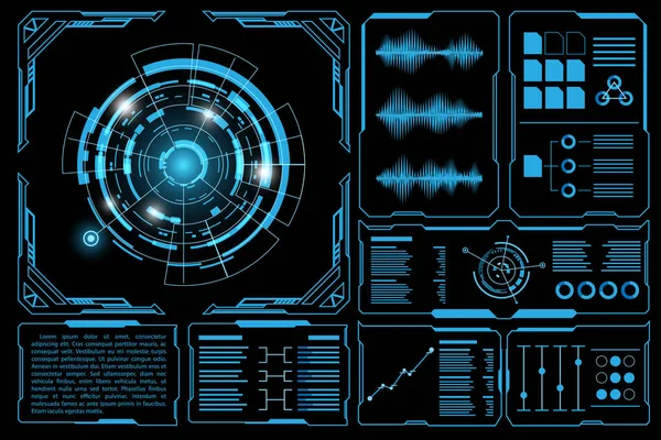 Teknoloji Fütüristik Interface Element Dijital Vector Illüstrasyon Soyut — Stok Vektör