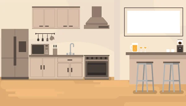 bar sayacı ve mutfak room.vector ve illüstrasyon iç mutfak Oda.
