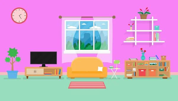 İç oturma odası mobilya house.vector ve illüstrasyon ile modern rahat ve lüks stil