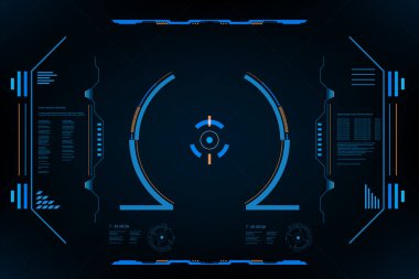 HUD panel UI Iş. Futuristik soyut teknoloji arka plan. Vektör ve Illustration