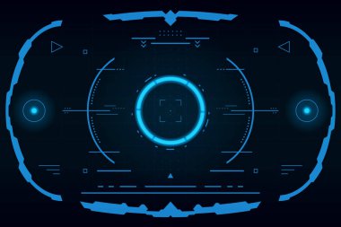 HUD panel UI Iş. Futuristik soyut teknoloji arka plan. Vektör ve Illustration