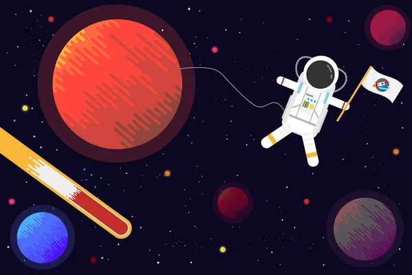 Astronauta Com Planeta Design Vector Ilustração —  Vetores de Stock