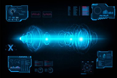 mavi neon vektör illüstrasyon, grafik kaynak elemanı fütüristik tasarım