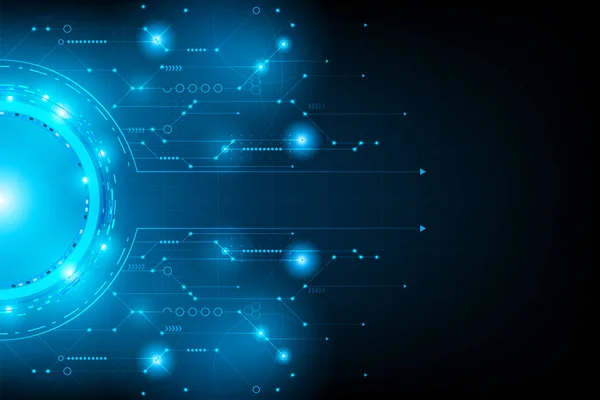 mavi neon vektör illüstrasyon, Cyberspace fütüristik tasarım, kopya alanı